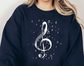 Music Note Hoodie, Musician Gift, Music Lover Sweatshirt