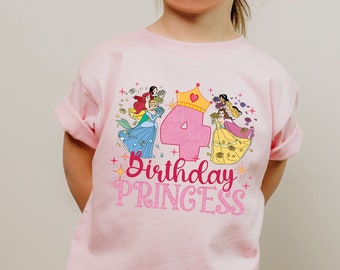 Fourth Birthday Princess Shirt, Disney Princess Birthday Shirt, Kids Birthday Shirt, Girls Birthday Shirt, Disney Princess Tee, Disney Shirt