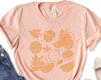Oranges Graphic T-shirt, Fruit Lover Tee