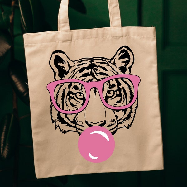 Tiger Tote Bag, Sassy Tiger Tote Bag, Canvas Tote Bag, Cute Tiger Tote Bag, Tiger Tote, Tiger Reusable Bag, Sassy Tiger Bag, Tote Bag Gift
