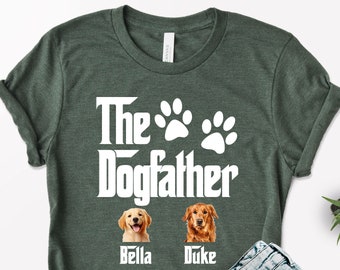Camiseta personalizada para papás perrunos con foto de su mascota, regalo personalizado para papás de perros