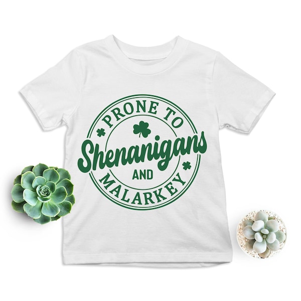 Shenanigans And Malarkey Toddler Shirt, Kids St. Patrick Day Shirt, Prone to Shenanigans and Malarkey Baby Onesie®, Kids Saint Patty Day Tee