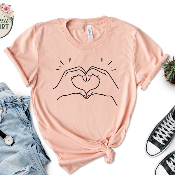 Heart Hands Shirt, Heart Shirt, Love You Shirt, Valentine's Day Love You Always Shirt, Love Tee, Finger Heart Shirt, Valentine's Day Gift