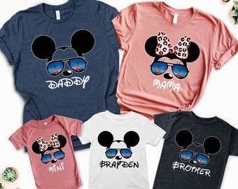 Custom Disney Family Shirts, Disney Mama Daddy Brother Sister Mini Matching Disney Vacation Shirts,Personalized Family Matching Disney Shirt