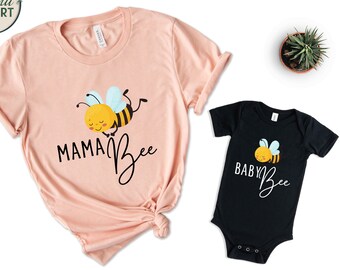 Mama Bee Baby Bee Matching T-Shirts, Mother's Day Gift