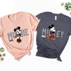 Disney Mickey and Minnie Matching Couple Shirts, Cute Mickey and Minnie Couple Tee, Disneyland Mickey Minnie Matching Shirts, Disney Shirts