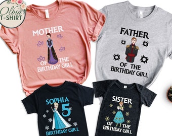 Personalized Frozen Birthday Shirt, Family Matching Party Tees
