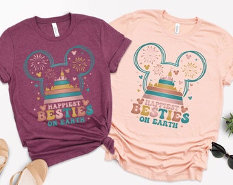 Disney Happiest Besties On Earth Shirt, Disneyland Happiest Place on Earth Shirt, Disney Best Friends Tee, Disney Happiest Besties T-shirt