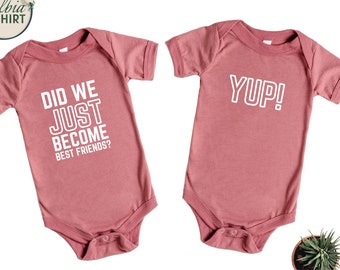 Funny Twin Onesie Set, Friends Matching Bodysuits
