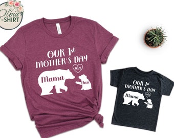 Custom Our 1st Mother's Day Matching Shirt, Mommy and Me Outfits