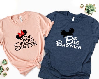 Disney Sibling Shirt, Mickey & Minnie, Big Brother Sister Matching Set