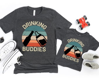 Drinking Buddies Matching Shirts, Father Son Outfit, Funny Dad Gift Tee
