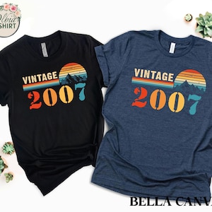 Vintage 2007 Shirt – 18th Birthday Gift for Men & Women – Retro 2007 T-Shirt – Funny 18th Birthday Tee – Born in 2007 Party Outfit