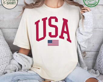 Comfort Colors USA Flag T-Shirt • Patriotic Graphic Tee
