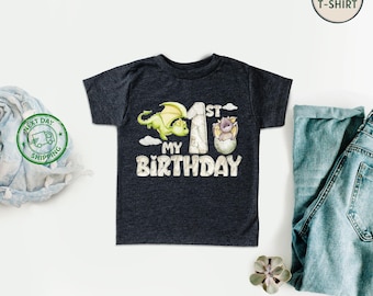 1st Birthday Dragon Kids Shirt – Fantasy Party Outfit