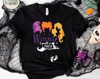 Umstands-T-Shirt 'Winnie I Smell A Child' - Lustiges Halloween Shirt Für Schwangere