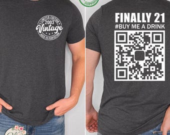 Camiseta "Cómprame una copa" para mi 21 cumpleaños – Camiseta divertida para fiestas