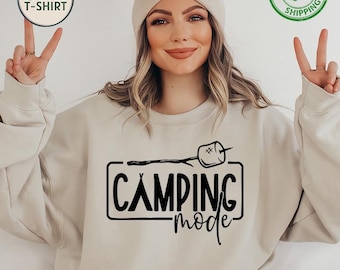 Camping Mode Sweatshirt, Cozy Nature Hoodie