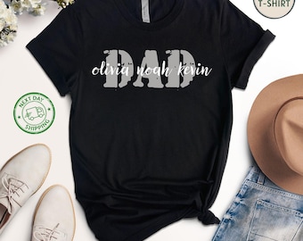 Custom Dad Shirt with Kid Names – Personalized Father's Day Gift