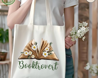 Booktrovert Canvas Tote Bag – Book Lover Gift
