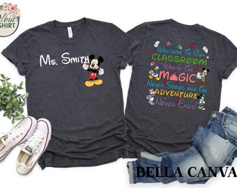 Personalized Disney Teacher Shirt, Custom Back to School Tee