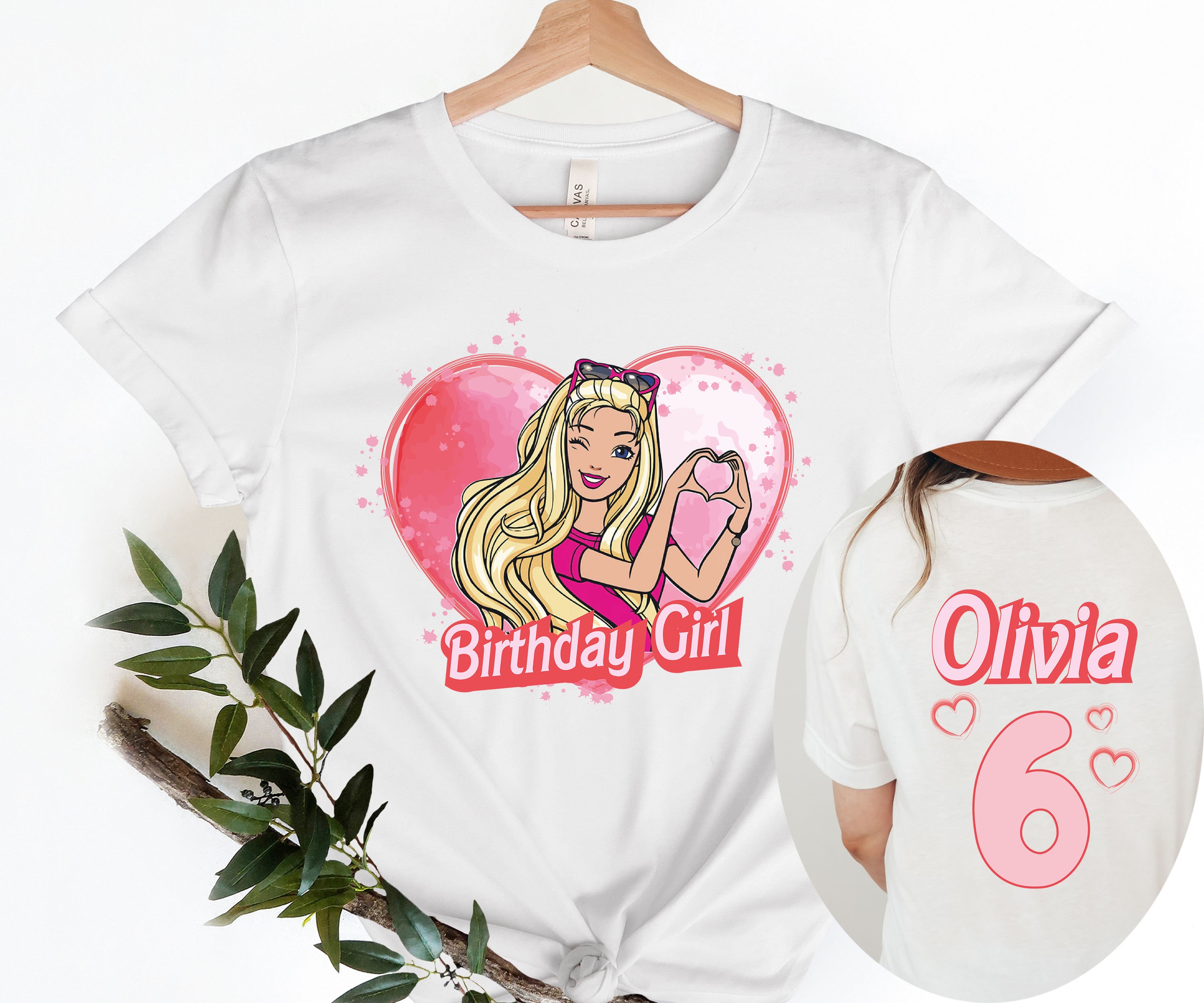 Doll Theme Birthday Girl Shirt, Birthday Girl Shirt, Doll Birthday,  Personalized Age and Name on Back,Custom Doll Theme Birthday Party Gift