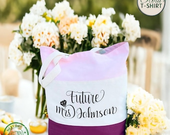 Personalized Bride Tote Bag – Cotton Canvas Bridal Gift