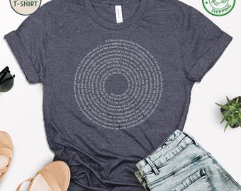 Personalized Quote or Lyrics Shirt, Band Song Words Tee
