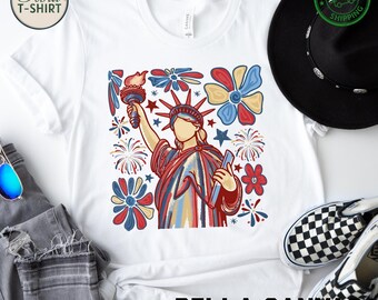 Retro Statue of Liberty Graphic Tee – 4th of July, USA Pride