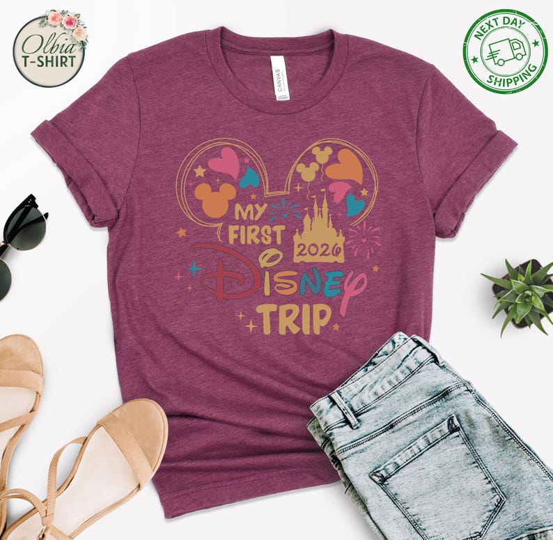 Camiseta "Mi primer viaje a Disney 2026", camiseta de vacaciones en Disneyland imagen 4