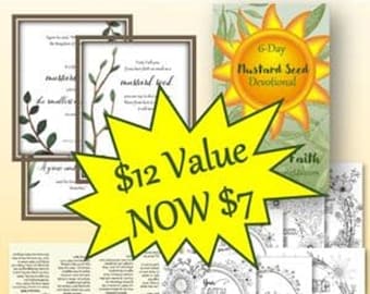 Semilla de mostaza para adultos - Colorear, Devocional, Folletos, Lección - Paquete de productos digitales