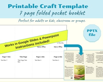 Plantilla de artesanía imprimible para folleto de bolsillo - Niños o adultos - Producto digital