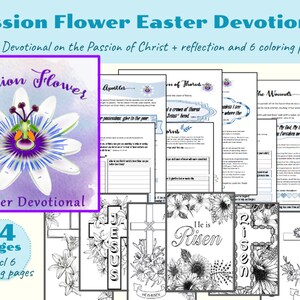 Easter Passion Flower (Passion of Christ) Devotional and Coloring Pages - Digital Product