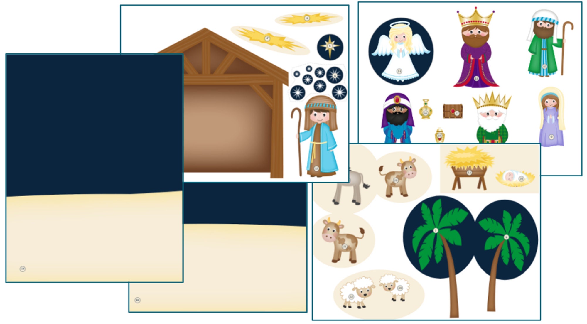 Nativity Advent Calendar Christmas Countdown for Kids digital Product