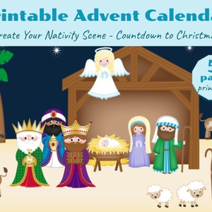 Nativity Advent Calendar - Christmas countdown for kids (Digital Product)