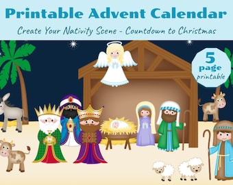 Calendario de Adviento del Nacimiento - Cuenta atrás de Navidad para niños (Producto Digital)