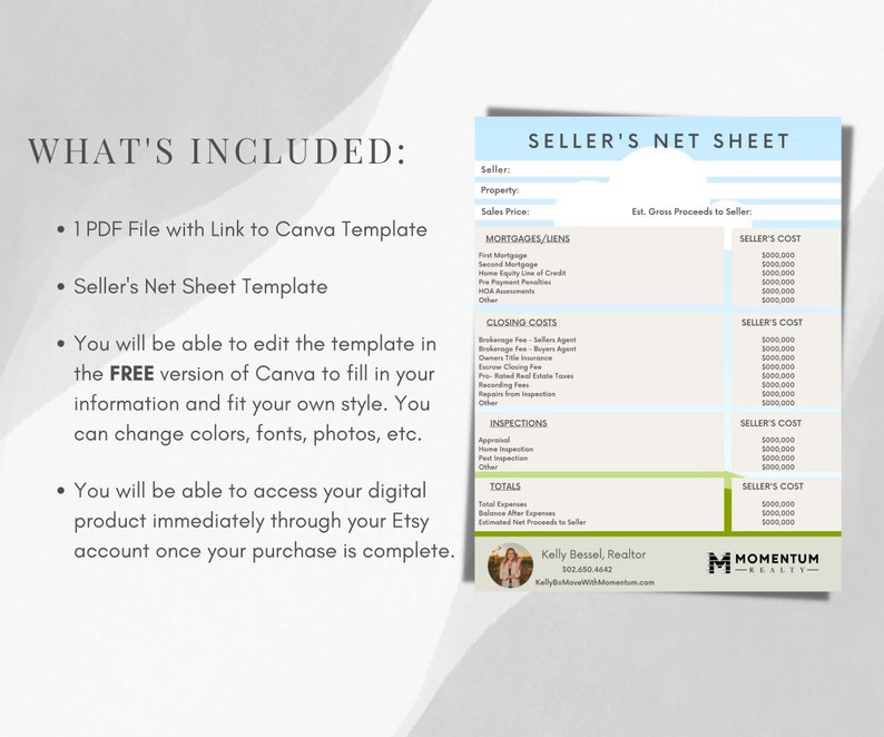 Sellers Net Estimate Sheet Real Estate Sellers Net Estimate Net