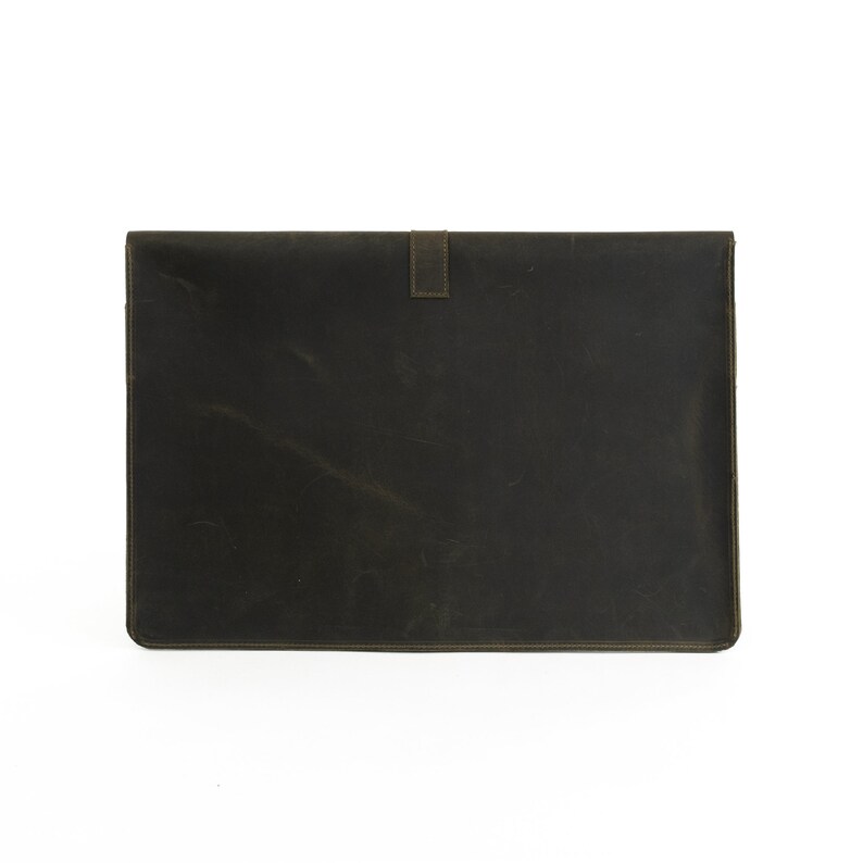 Green Leather Laptop Sleeve Case Leather Gifts Leather Etsy