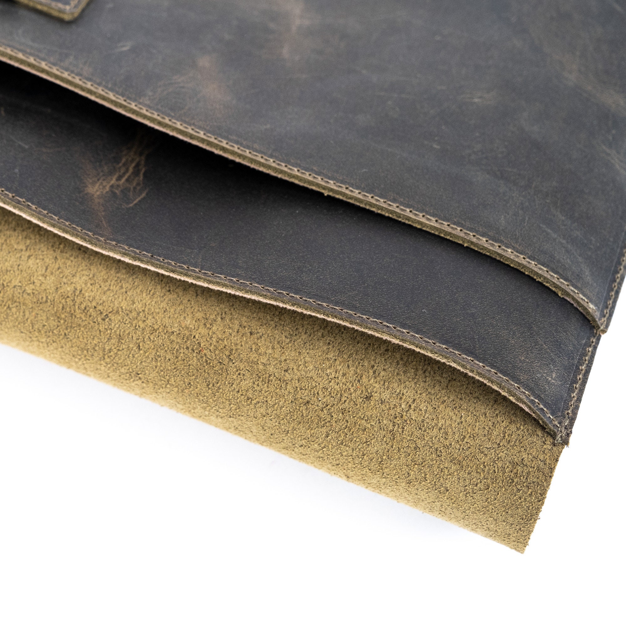 Green Leather Laptop Sleeve Case Leather Gifts Leather Etsy