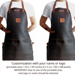 Modusso Personalized Leather Apron for Men & Women Handcrafted / Customizable Perfect for BBQ, Woodworking, Barista and Chefs Vintage image 8