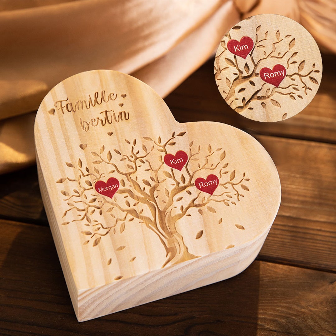 Personalized Wooden Heart Candle Holders for Couples, Families and