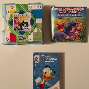 Juegos vintage de los años 2000, juegos de memoria, juegos de cartas, juegos educativos, 1 sin empaquetar, juego muy raro de Donald Duck Black Peter y Winnie the Pooh Me