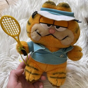 Garfield Tennis Racket Plush Vintage 1978-1981 Stuffed Animal Plush Toy Fun Farm PERFECT QUALITY
