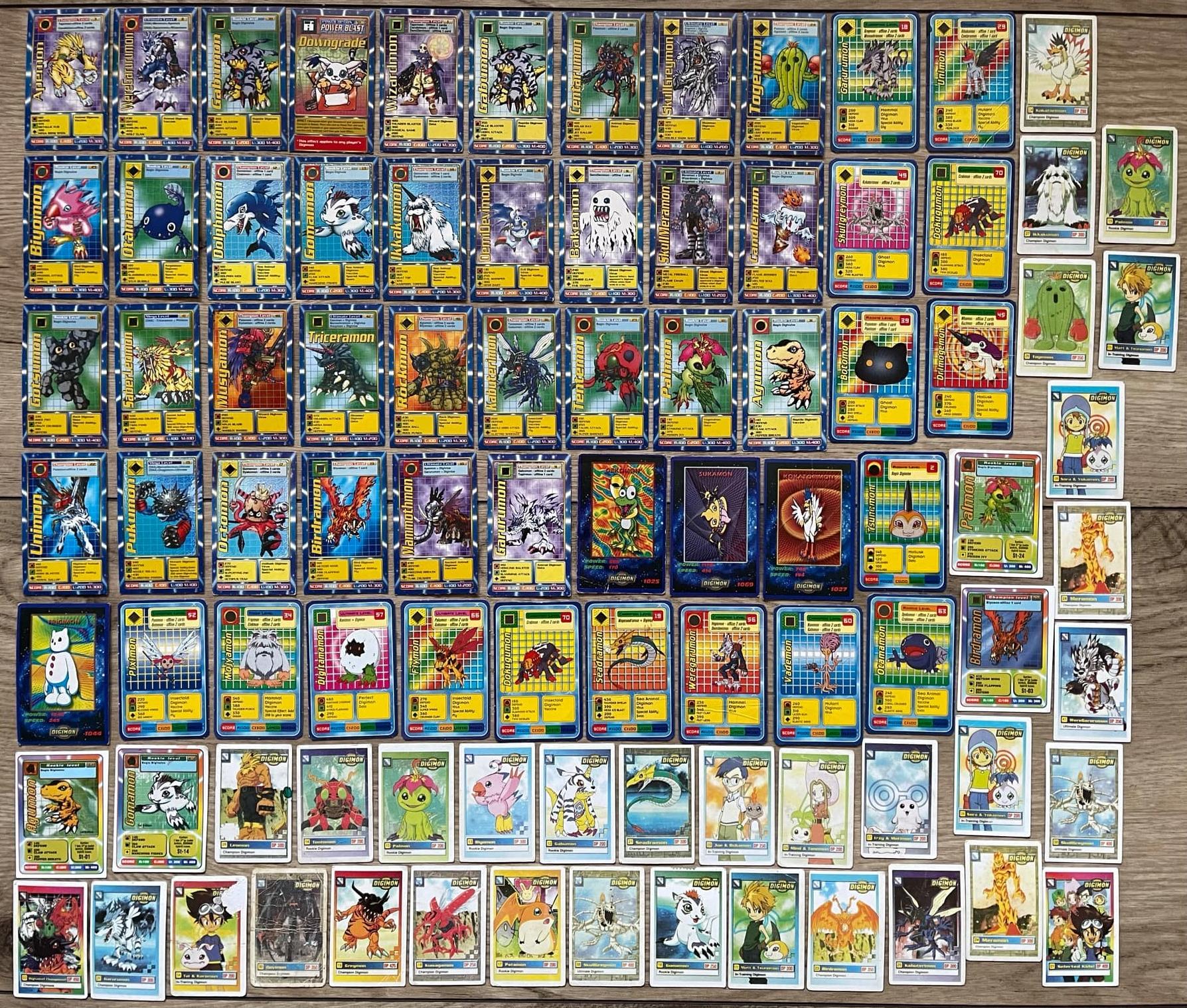 Vintage Rare Digimon Cards 1999s, Original Europe Huge LOT of 90