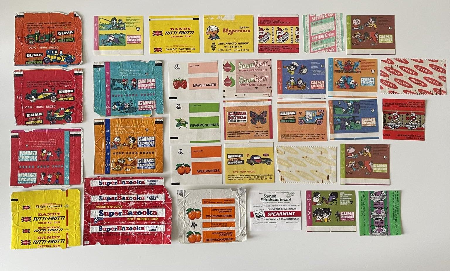 非常に珍しいヴィンテージの古いガム チューインガムの包み紙 31 個