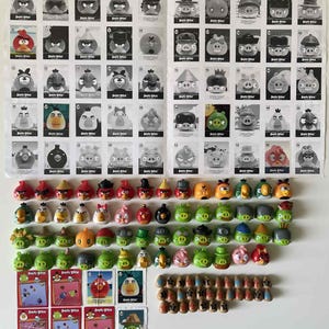 Mega Rare Angry Birds, Rovio Figurines, Toys Full COMPLETE SET, Collection 55/55 +Bonus Stickers, Stickers, Info album and 31 Eggz.