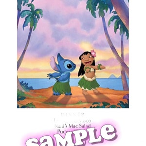 Lilo & stitch dinner and a movie