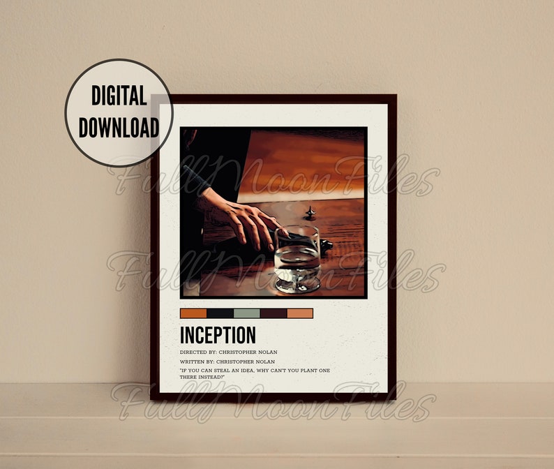 Inception Minimalist Movie Poster Digital Download, Printable Wall Art ...