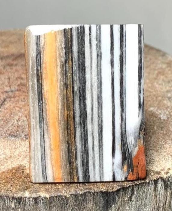 63.40 Cts Zebra Jasper Slab Loos Cabochon Cushion Shape Gemstone