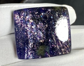 86.40 Cts Rare Bloodshot iolite Sunstone Cushion Shape Loos Cabochon Sparkling Iolite Sunstone Dainty For Pendant jewellery Size(35x32x7)